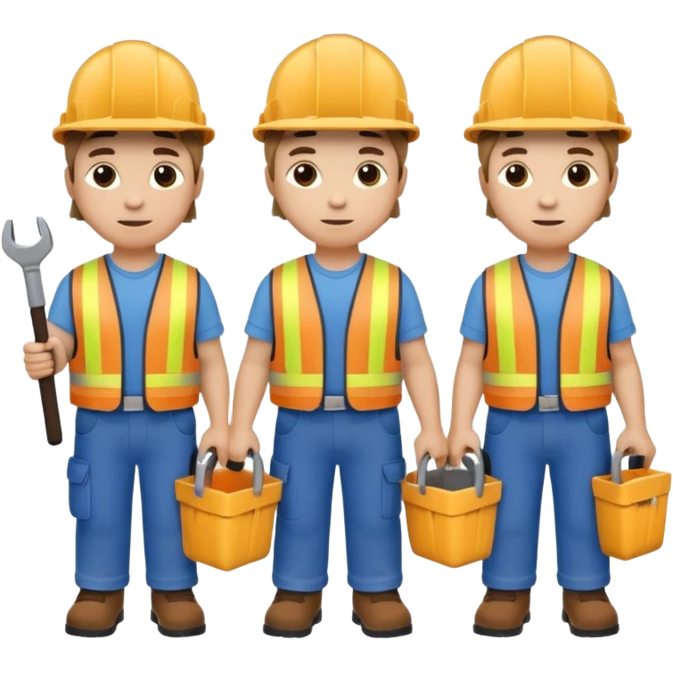 20 tiny construction workers emoji