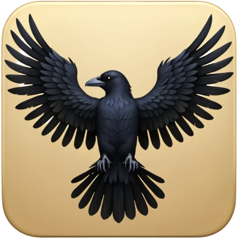Back of black raven with wings spread emoji