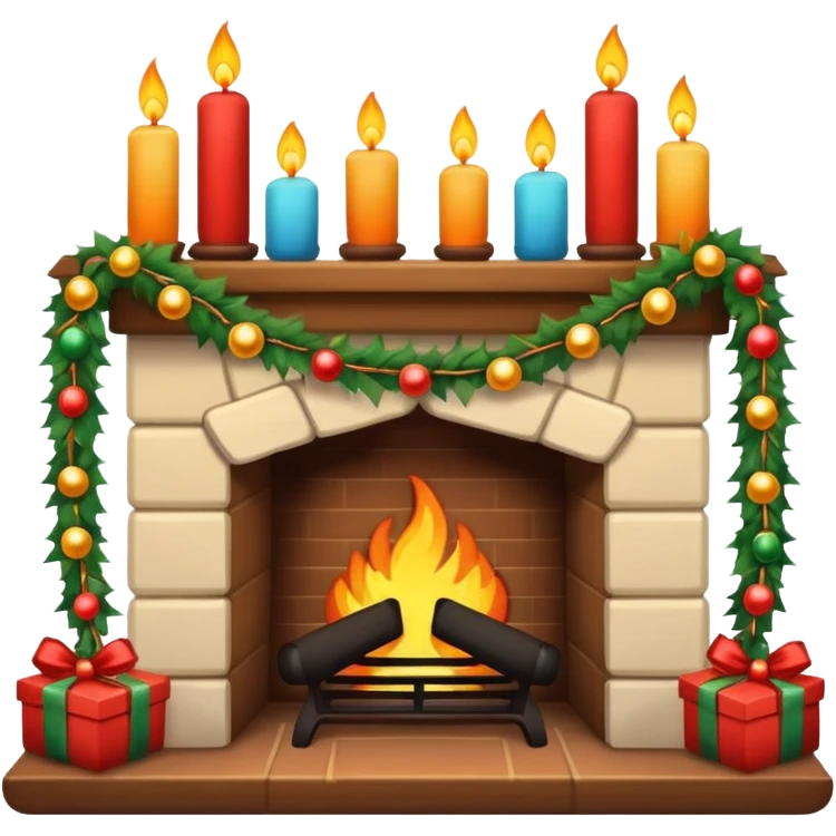 Cute Festive Fireplace emoji