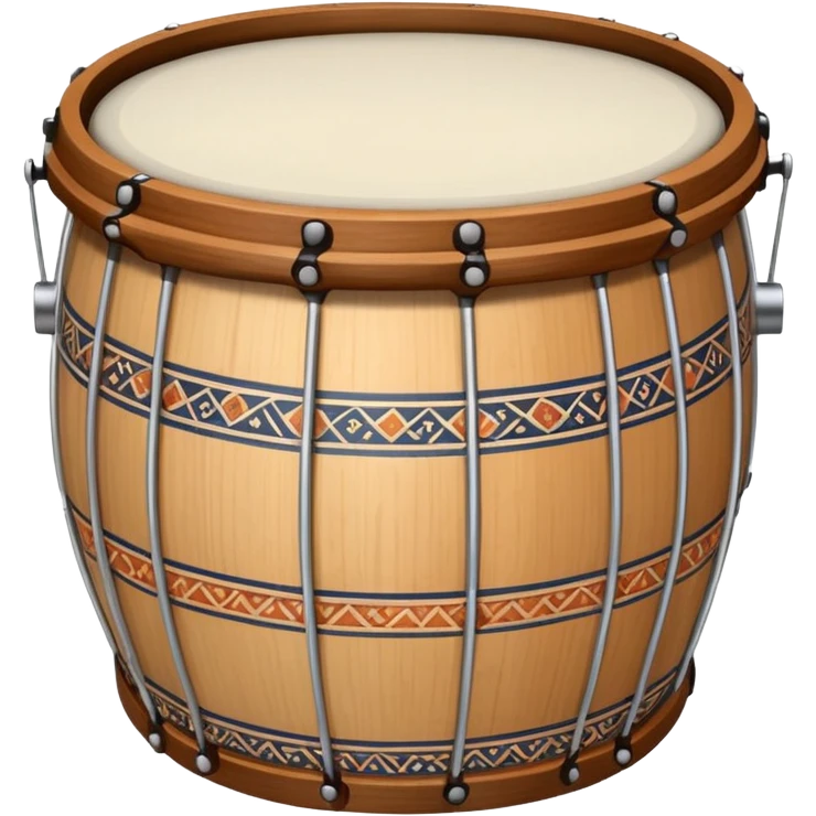 Kurdish musical instrument daf drum, decorated, simple background emoji