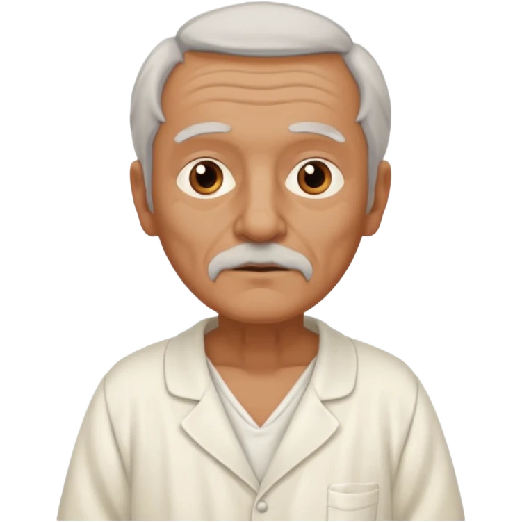 An old French man made of clay and wearing a white nightgown emoji