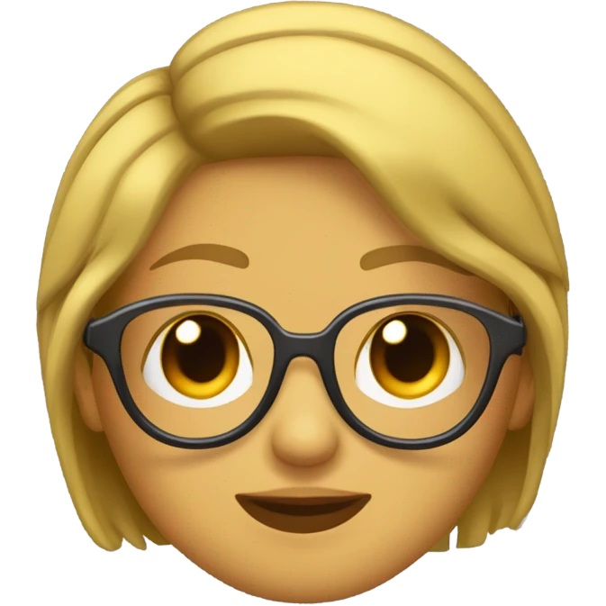 chica colocha con freno y lentes pelo corto emoji