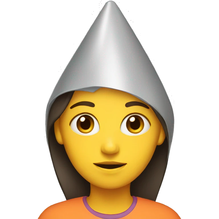 A girl with cone head emoji