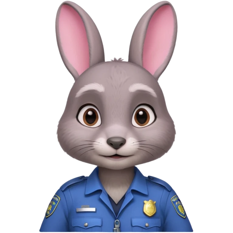Judy Hopps (gray rabbit with police suit, without a cap) from the Zootopia Disney movie emoji
