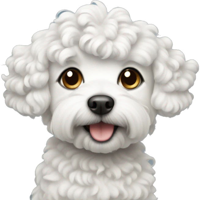 white small curly dog emoji