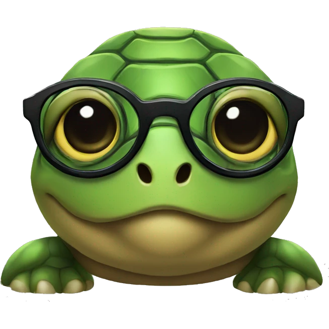 turtle with glases emoji