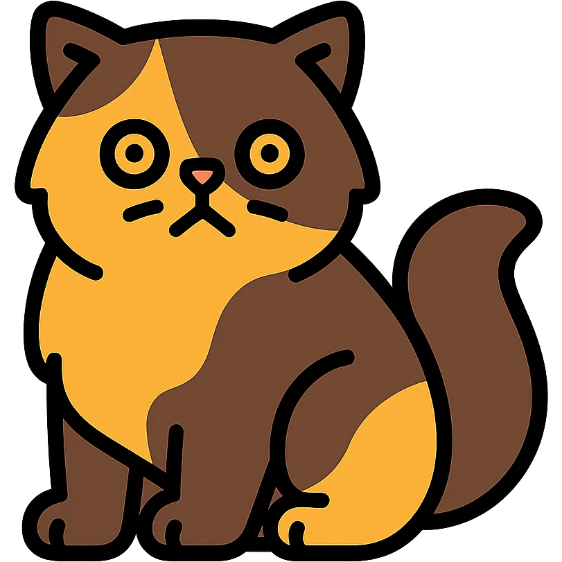 Persian cat with chocolate tortoiseshell fur emoji