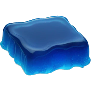 square blue jelly slab on plate emoji
