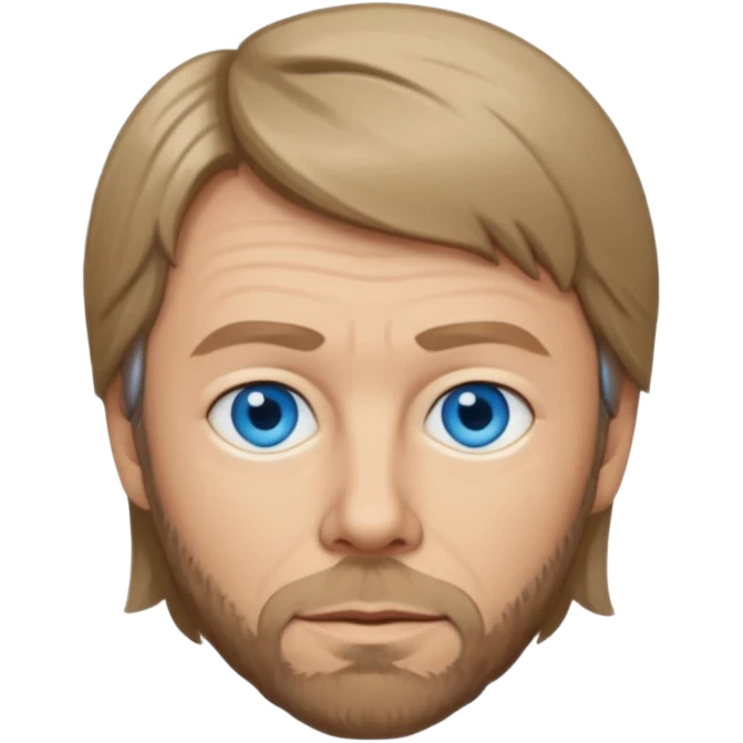 Bjorn Ulvaeus with blue eyes, dark blonde hair emoji