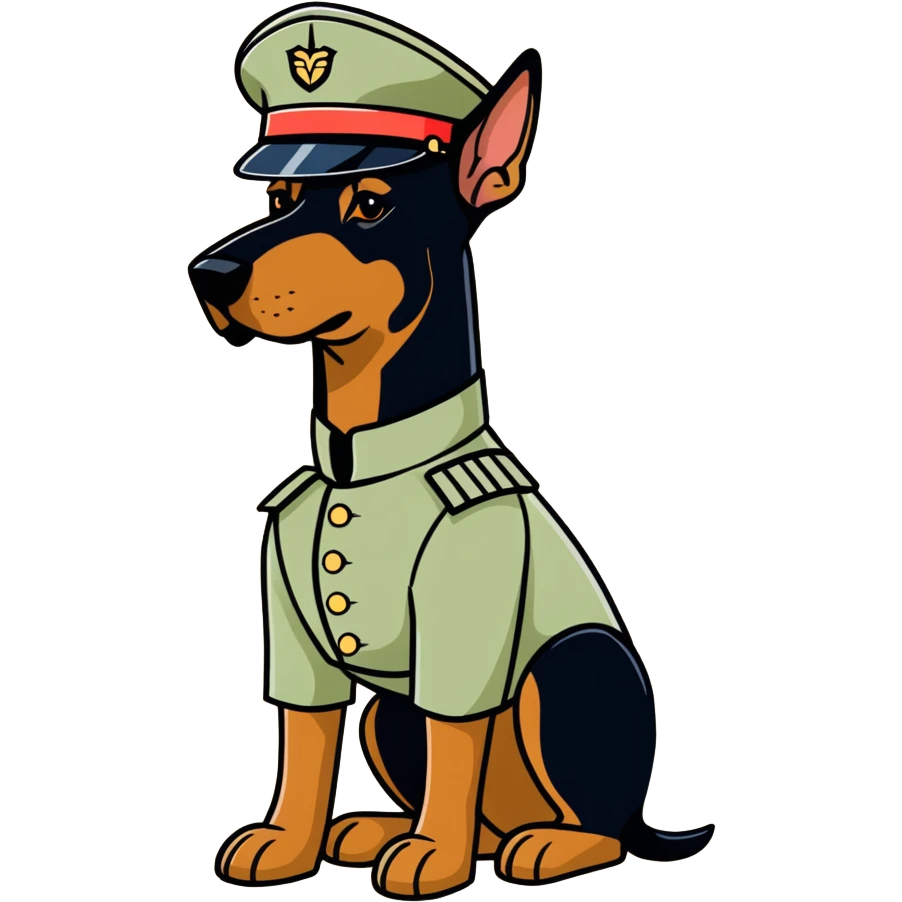 doberman soldier emoji
