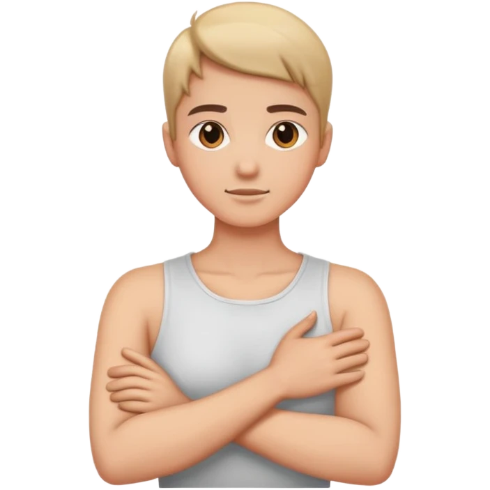 arms crossed hands around neck emoji