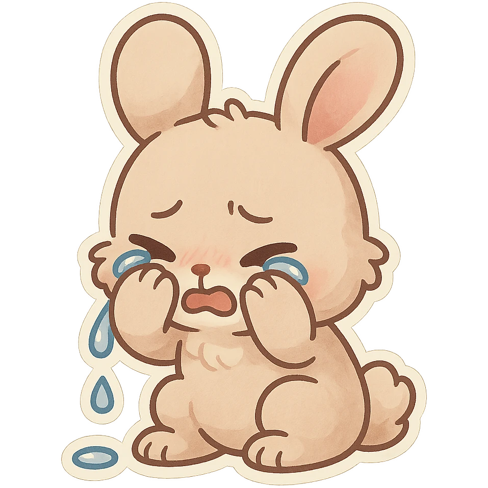 Chibi Crying Bunny emoji