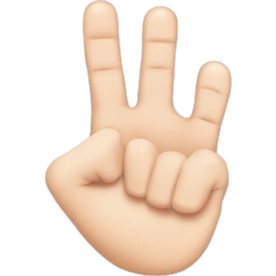 Hand, thumb and ring finger bent towards each other emoji