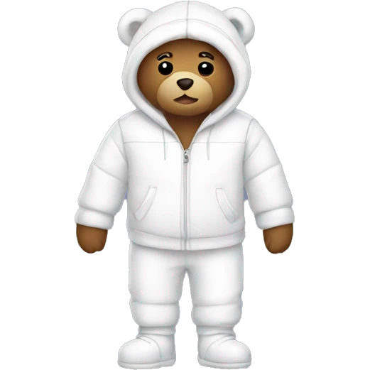 Winter teddy with white outfit emoji