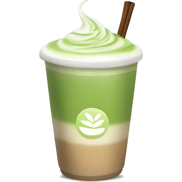 Matcha latte with stat emoji