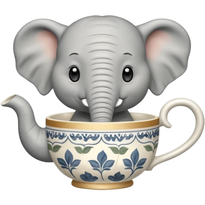elephant with tea cup emoji