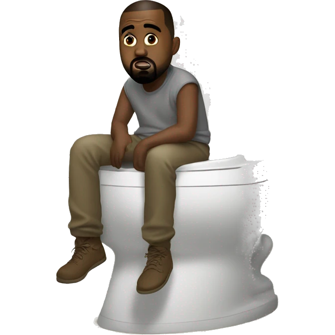 kanye west sitting on a toilet emoji