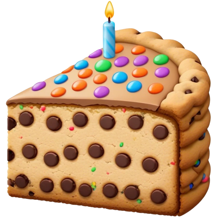 Happy birthday chocolate chip cookie cake emoji