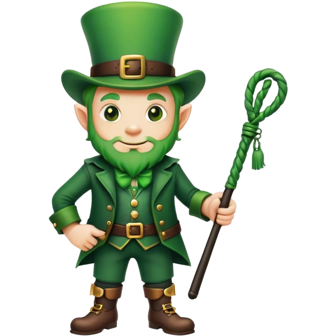 Leprechaun holding flogger emoji