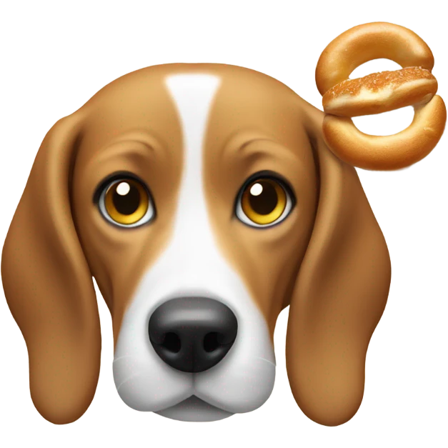 Beagle eating a bagel  emoji