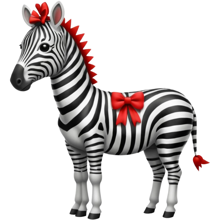 Zebra with a red bow tie emoji