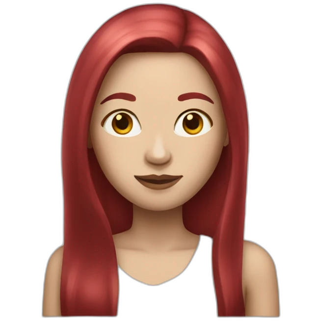 woman with long straight ruby hair and white skin emoji