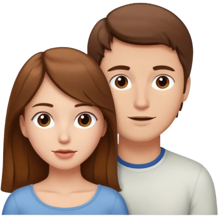 Brown haired white guy doggystyle sex with brown haired white girl, girls ass us, guy is behind emoji