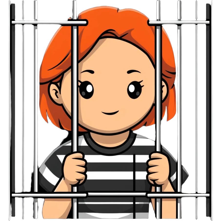 sad girl behind prison bars emoji
