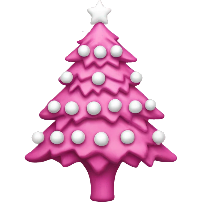 pink christmas tree with white ornaments  emoji