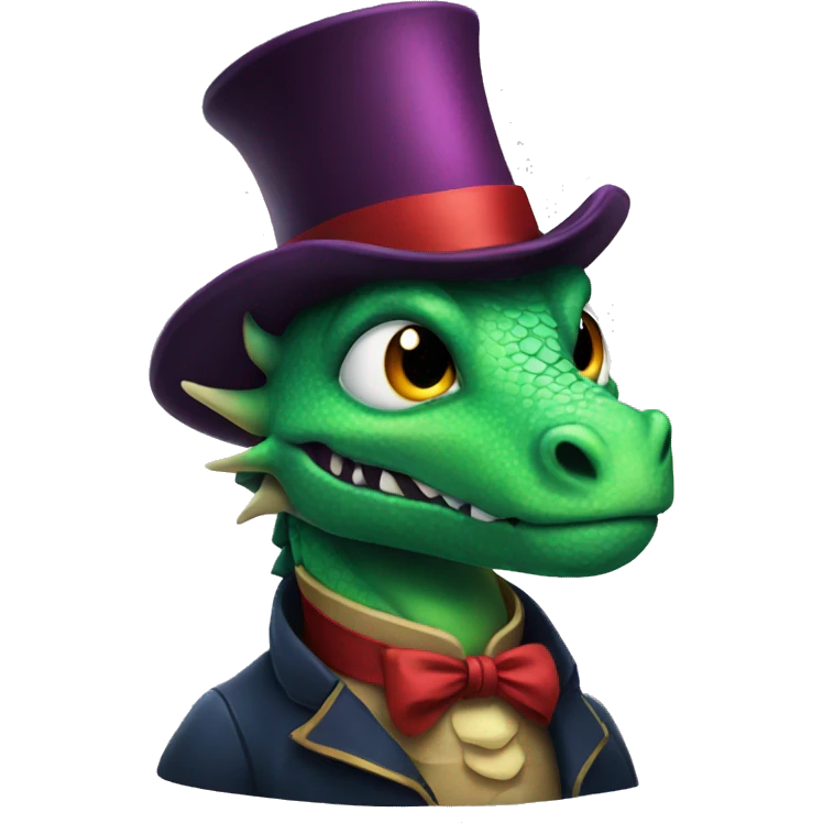 Dragon with tophat emoji