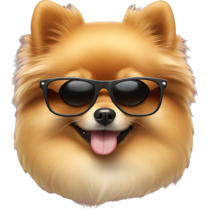 Pomeranian with sunglasses emoji