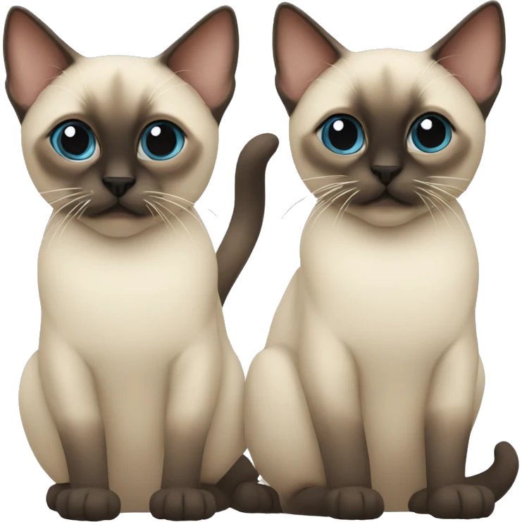 Two Siamese cats emoji
