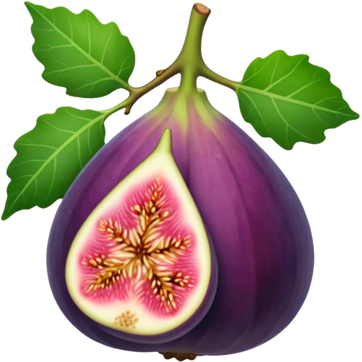 Please create a emoji of a cross-section of a fig with a small leaf emoji