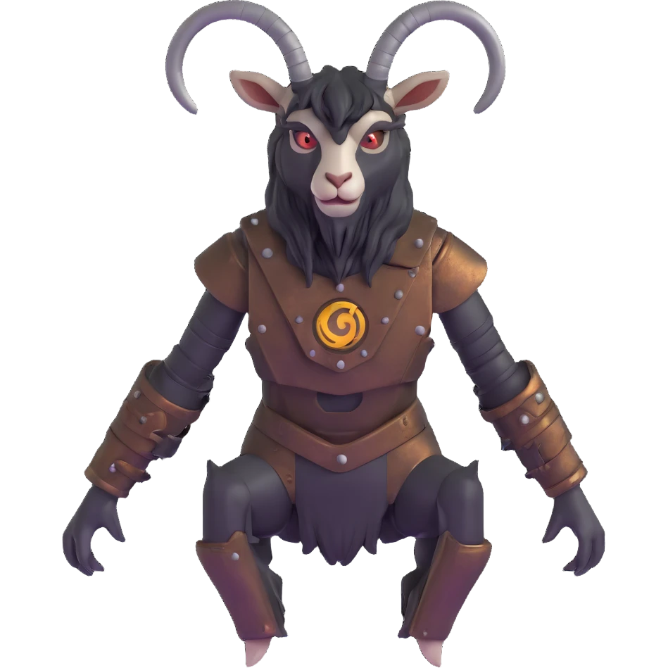 mechanical goatman with metallic textures emoji