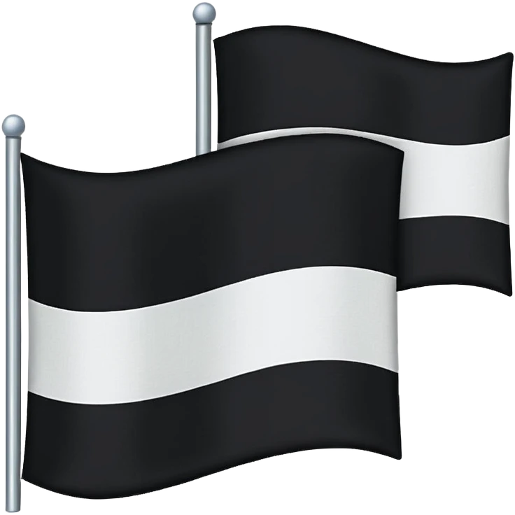 Two colored flag, white on top and black on bottom. emoji