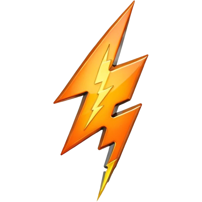 chrome orange lightning bolt  emoji