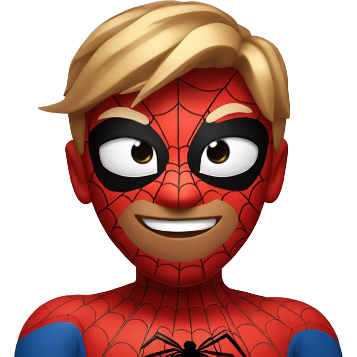 Spider Man winking with heart emoji