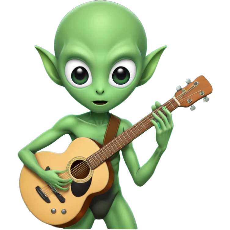 alien with guuitar emoji