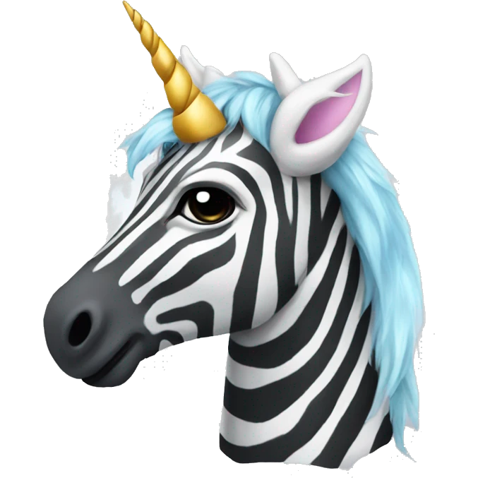Unicorn with zebra hat emoji