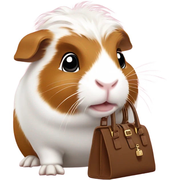 Guinea pig whit uggs and kelly hermes bag emoji