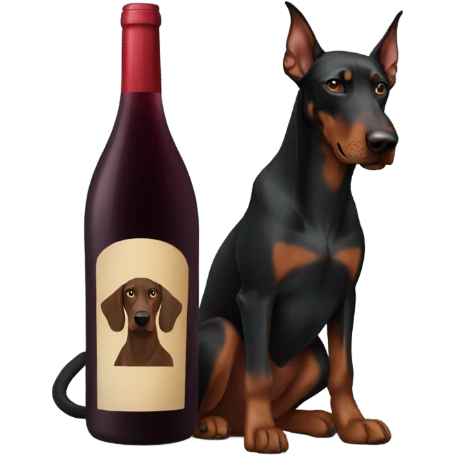 Red wine and doberman emoji