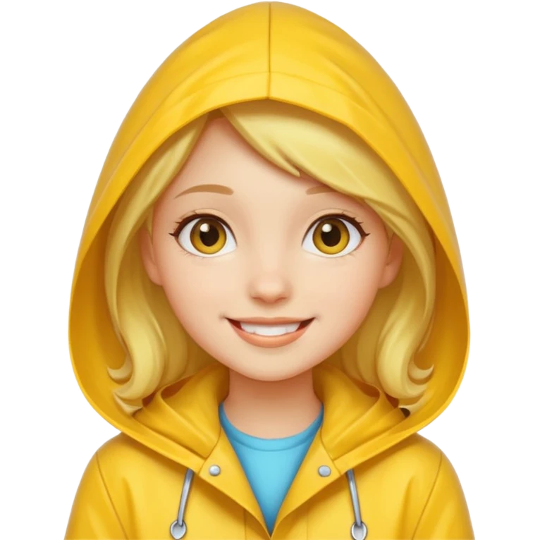 Girl in a yellow rain coat emoji