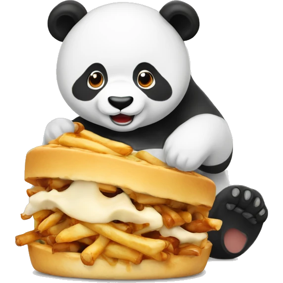 Potine qui porte un panda qui mange de la poutine  emoji