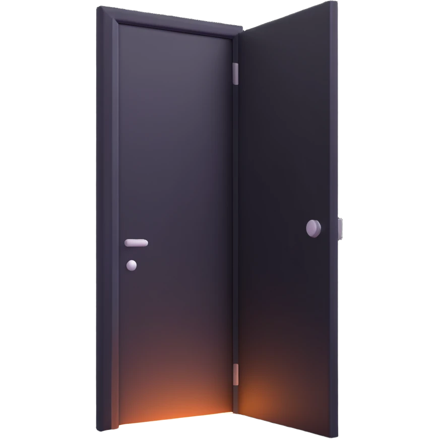 door being unlocked, door slightly open with very bright light shining through emoji