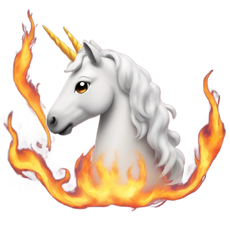 unicorn breathing flames emoji