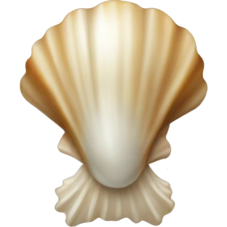 Beige shell with Pearl  emoji