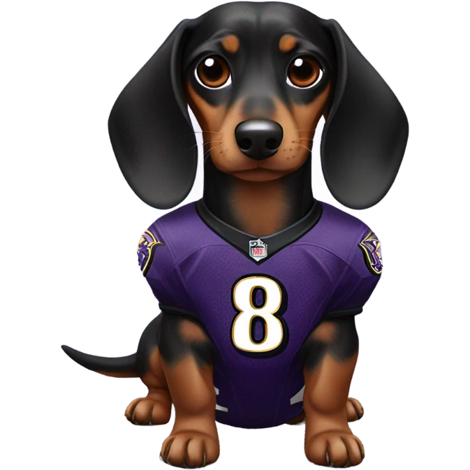Weiner dog in a ravens jersey emoji