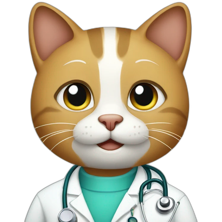 Cat doctor looks happy  emoji