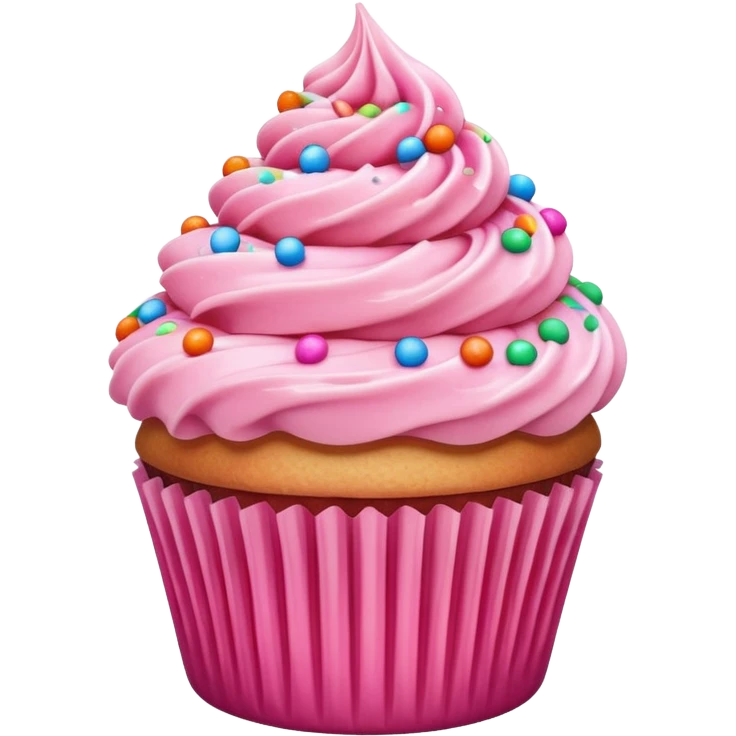 Cupcake with pink icing emoji