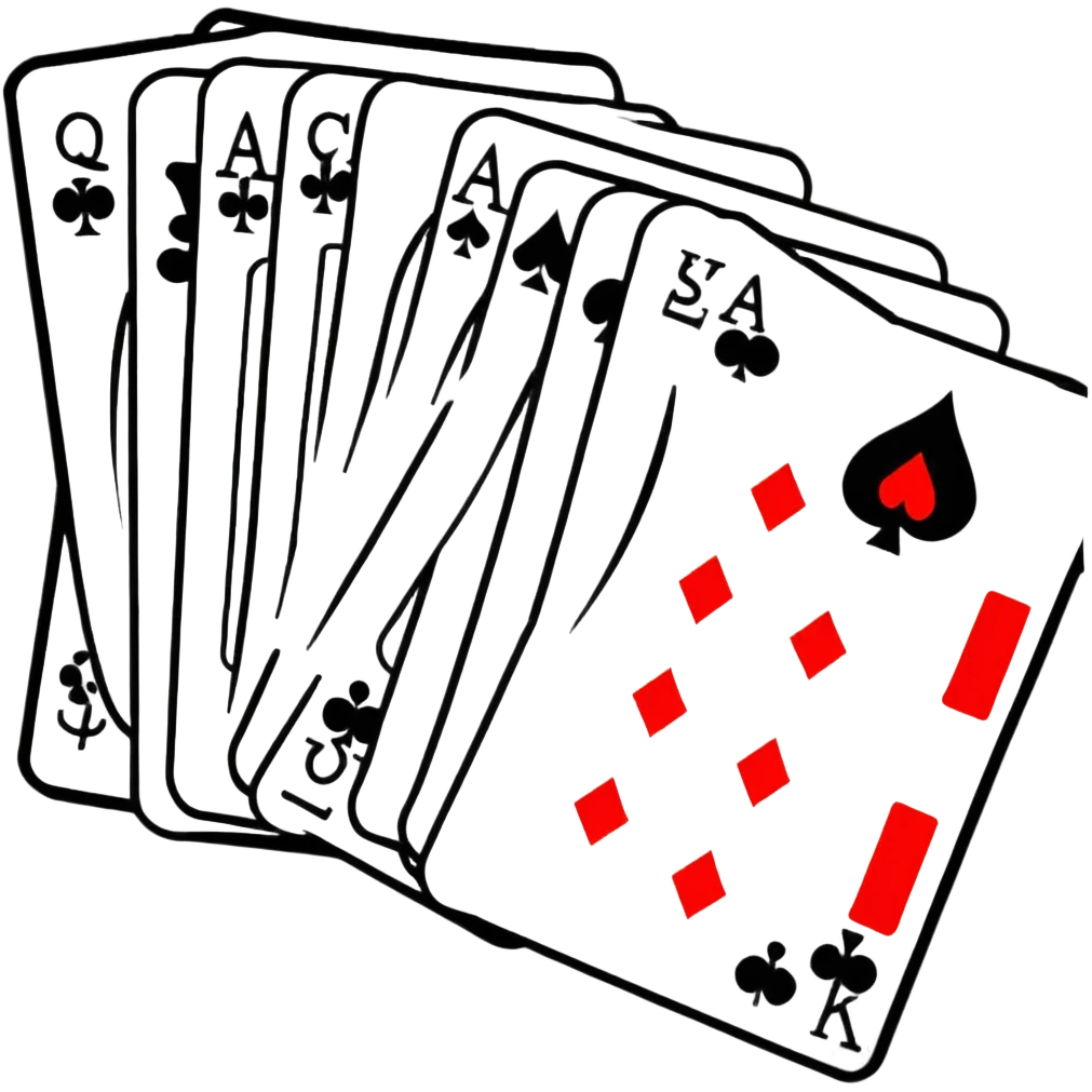 Canasta card game with red and black cards spread out emoji